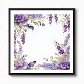 Lavender Flower Frame Art Print