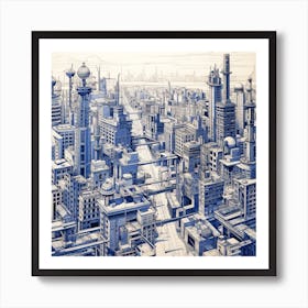 Futuristic Cityscape 11 Art Print