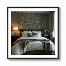 Grey Bedroom Art Print