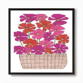 Flowers In A Basket Art Print