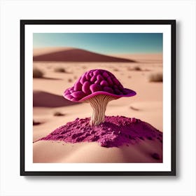 Magenta Mushroom Art Print