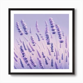 "Lavender Hues of Serenity"  A field of lavender stretches into an endless horizon, painted in a soothing palette of purples and lilacs that calm the soul. Each stalk is rendered with care, their flowering tops swaying gently in an imagined breeze.  Embrace the tranquility and healing qualities of lavender with this art, ideal for creating a peaceful sanctuary in your home. It's not just a visual treat; it's an invitation to a calmer, more serene state of mind, captured in hues that soothe and inspire. Art Print