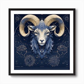 Ram head Art Print