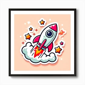 Rocket Sticker Art Print