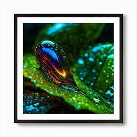 Mutant Humanoide Half Slug Tranlucide Glow Half Alien Macro Mini Bioluminesent In Dunts Jungle 1 Art Print