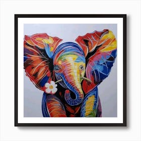 Colorful Elephant Painting Art Print