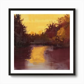 Sunset By The River 3 Art Print