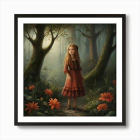 Fairytale Girl In The Forest Art Print