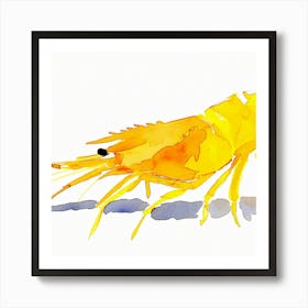 Yellow Shrimp Art Print