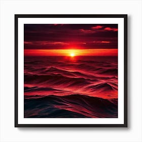 Sunset Over The Ocean 45 Art Print