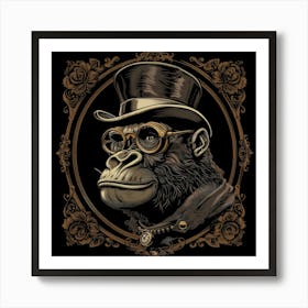 Steampunk Gorilla 23 Art Print