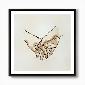 Two Hands Holding Hands 2 Art Print