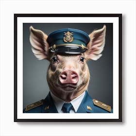 Pig In Uniform 9 Art Print