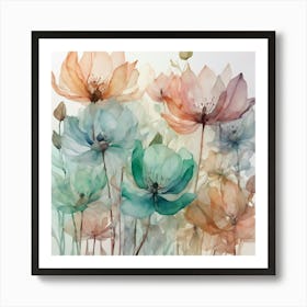 Watercolor Flowers Art Print