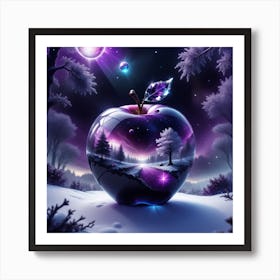 Purple Apple Art Print