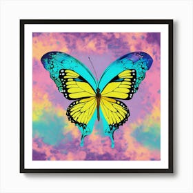 Illustration Graphic Butterfly In Tie Dye Art Print