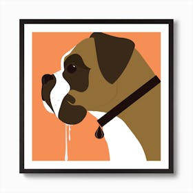 Boxer Dog Square Art Print