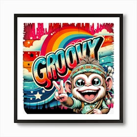 Groovy Monkey Art Print