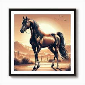 Illustration Arabian stallion 1 Art Print