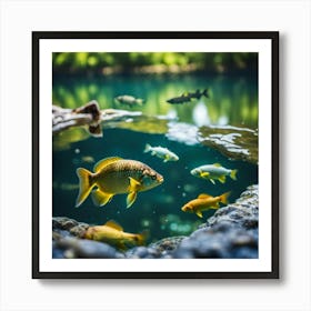 Fish In A Pond Art Print