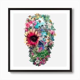 Summer Skull Square Art Print