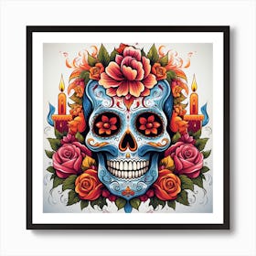 Day Of The Dead Skull 13 Art Print