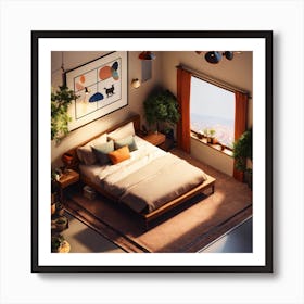 Bedroom 3d Model Art Print