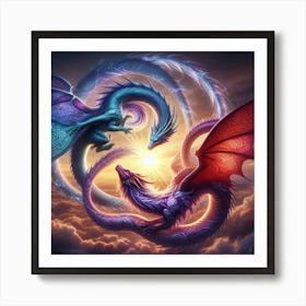 Dragons In The Sky 2 Art Print