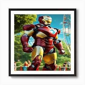 Iron Man In Front Of Ferris Wheel Affiche