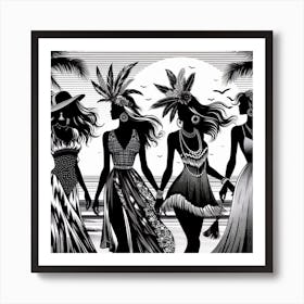 Women silhouettes Art Print