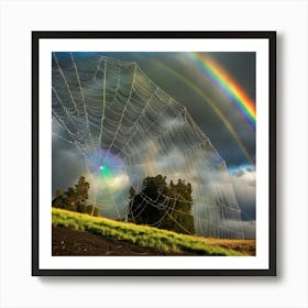 rainbow through cobweb Art Print