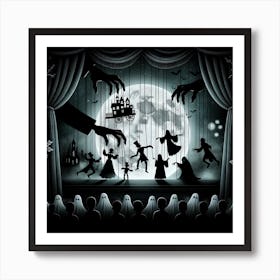 Halloween At The Theatre Art Print