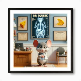 Mouse In The Office 2 Art Print