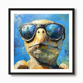 Sea Turtle In Sunglasses 10 Art Print