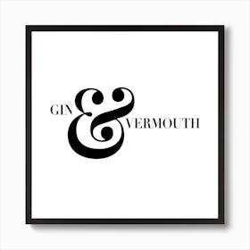 Gin And Vermouth Martini Cocktail Recipe Square Art Print