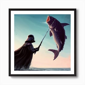 Darth Vader Fishing Art Print