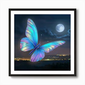 Butterfly At Night Art Print