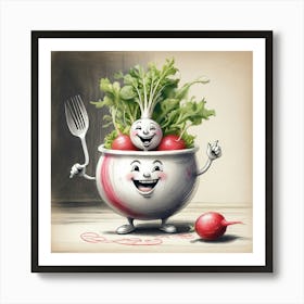 Radish Bowl Art Print