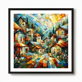 Mosaic City Art Print