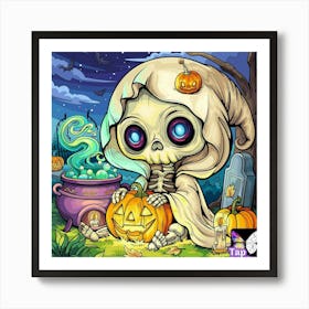 Halloween Skeleton Art Print