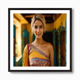 Beautiful Woman In Sari Art Print