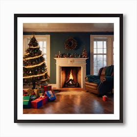 Christmas In The Living Room 16 Art Print