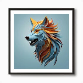 Default A Wolf Minimalistic Colorful Organic Forms Energy Asse 0 1 Art Print