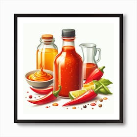 Hot Sauce Illustration 1 Art Print