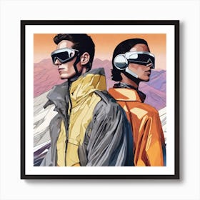 Two Skiers Wearing Goggles Art Print