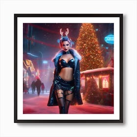 Cyberpunk Christmas Art Print