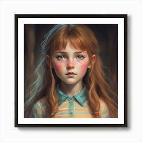 Little Girl In The Forest Print Art Print