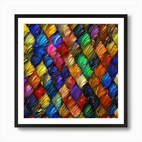 Fish Scales Multicolour Abstractanimal Fractal Patternbold Colours By Jacob Lawrence And Franci Art Print