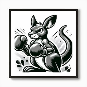 Kangaroo With Boxing Gloves Art Print