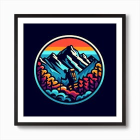 Hiker In The Mountains 1 Art Print
